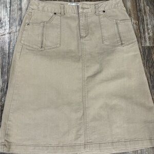 Christopher & Banks Khaki Jean Skirt